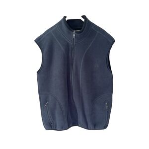 VTG Y2K Fleece Vest Champion Mens XL 90s Full Zip Pockets Logo Outdoors Utility